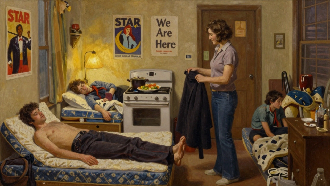 Marsha and Sylvia providing shelter and care to queer youth in their STAR home in 1970s New York.