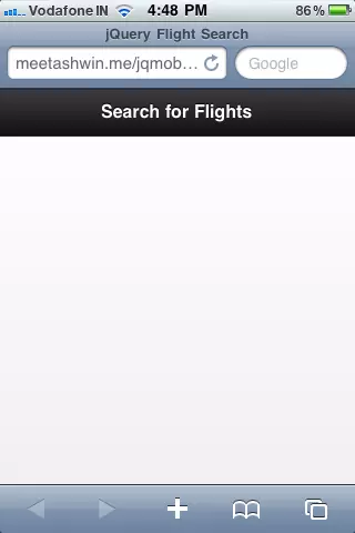 Search for Flights - Header